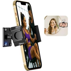 حامل حامل الهاتف الحائط مع قاعدة حفر ، 360 درجة قابلة للتعديل من أجل iPhone16/15/Samsung Galaxy وجميع الهواتف الذكية المتوافقة مع الهاتف المحمول 4.7 "-6.9" للصالة الرياضية/المطبخ/المكتب/لوحة القيادة