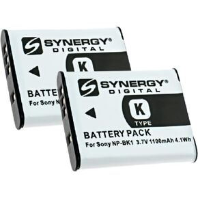 Synergy Digital Digital Camera Batteries, Compatible with Sony NP-BK1, NPBK1 Digital Camera Batteries (li-ion, 3.7V, 1100 mAh), Set of 3