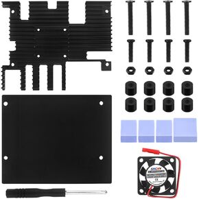 Aluminum Alloy Housing Case + Cooling Fan & Heatsinks for Orange Pi 5 Plus