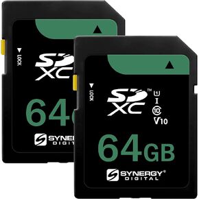 Synergy Digital Camera Memory Cards, Compatible with Kodak Pixpro FZ45 Digital Camera, 64GB SDXC Class 10 Extreme Capacity Memory Cards (2 Pack)