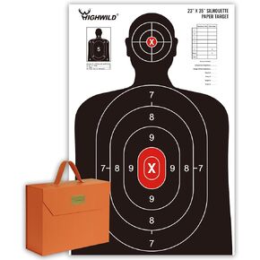 Highwild Shooting Range Silhouette Paper Target - 23X35 Inches - Suitable for Handguns, Rifles, Airguns, BB Guns