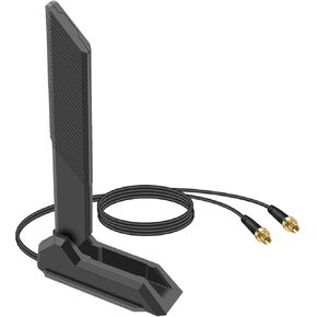 Tri-Band 2.4G/5G/6G WiFi Extension Antenna 12DB Foldable Magnetic Base, with 3.9ft Cable, Quick-Detach SMA Connector for Routers/PCs/Gaming Devices - Enhanced Wireless Signal Booster