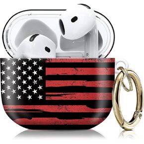 Compatible with AirPod 4th Gen Case with Keychain, Shockproof Protective Cover for Wireless Earbuds - Lightweight & Durable Design for Women Men Girl (Orange Checkerboard)
