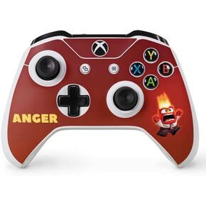 Skinit Decal Gaming Skin Compatible with Xbox One S Controller - Officially Licensed Disney Inside Out Anger Portrait Design