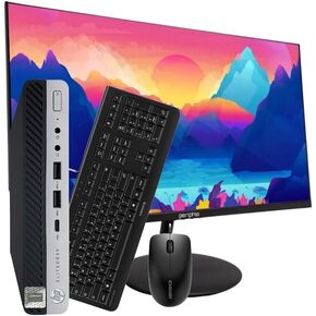HP EliteDesk 600 G5 Mini PC | Intel Core i5-9500T | 16GB RAM | 512GB SSD | Windows 11 Pro | New 24" LCD | Wi-Fi+ BT | Mini Desktop Computer (Renewed)