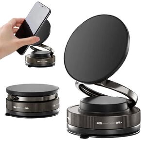 1pc Upgraded Vacuum Magnetic Car Phone Holder 360° Rotation Foldable Suction Cup Mount for MagSafe Cell Phone Holders for Your Car/Gym for iPhone & Android