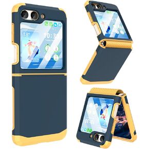 Designed for Galaxy Z Flip 6 Case with Hinge Protection for Samsung Flip 6 Case Heavy Duty Full Body Protective Phone Case Cover for Z Flip 6 5G(2024)-Dark Blue