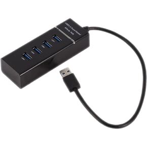 4 Port USB 3.0 Portable High Speed Hub Converter Adapter Extender for MacBook Card Reader,Support 7/8, XP/Vista/ OS (Black)