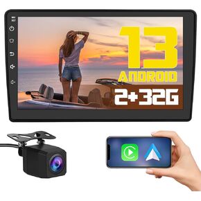 راديو سيارة لجيب Wrangler JK 2007-2018 دودج رام 1500 2500 3500 ، Android 13 2G+32G مع شاشة اللمسة اللاسلكية 10 بوصة/Android Auto FM AM WiFi ، كاميرا احتياطية