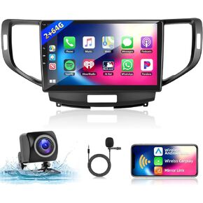 2+64g Stereo Car Stereo لـ Acura TSX 2009-2014/Honda Spirior 2009-2013/Honda Accord 2008-2012 مع Apple Carplay Android Auto ، WiFi 9 '' IPS 1280*720 Touchcreen Car Radio مع GPS ، Bluetooth ، FMRDS+Backup Cam Cam