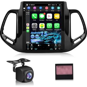 ستيريو سيارة 9.7 بوصة لسيارة Jeep Compass 2017 2018 2019 ، 2+64G Android Touchscreen Radio مع Carplay و Android Auto/WiFi/HIFI/GPS Link/Mirror Link/SWC ، AHD Backup Camera