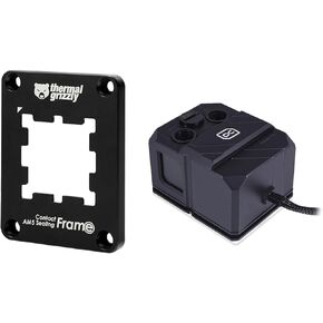 Alphacool Eisbaer Pro ES (Solo) كتلة مياه وحدة المعالجة المركزية الكاملة ومضخة مع إطار ختم التلامس الحراري AM5 ، 3.11 "× 3.11" × 2.135 "، مبرد وحدة المعالجة المركزية ، سطح المكتب