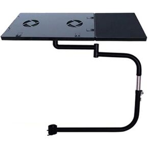 BL OK031 Full Motion Chair Clamping Keyboard Holder Laptop Desk Mouse Pad Notebook Stand with Fan for Comfortable Office AndGame(Black)