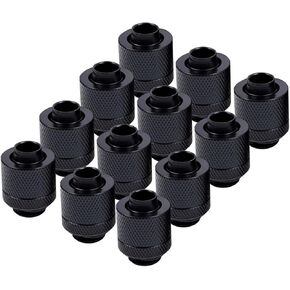 Alphacool Eiszapfen G1/4" to 10mm ID, 13mm OD Compression Fitting for Soft Tubing, White, 12-Pack