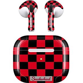 Skinit Decal Audio Skin Compatible with Apple AirPods (3rd Gen, 2021) - Skinit Originally Designed Sneakerhead Red Checkered Design