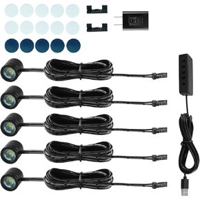 TAYSING Mini LED Spotlights with USB Hub,Magnetic Base, USB Powered Small Spotlight Display Lights, Accent Lighting for Artwork, Paintings, Jewelry, Display Cases, handicrafts, Models, Toys, Puzzles