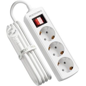 European to US Plug Adapter, EU to US Adapter, 3 AC Outlets for European Electronic Devices, Travel from France, Italy, Spain, Germany,13A/3250W, 10FT