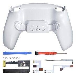 Mytrix White Remap Kit for PS5 Controller BDM 010 & BDM 020, Upgrade Board, Redesigned Back Shell and Back Buttons Attachment for PS5 Controller - Controller NOT Included