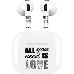 Skinit Decal Audio Skin Compatible with Apple AirPods (3rd Gen, 2021) - Skinit Originally Designed All You Need is Love BW Design