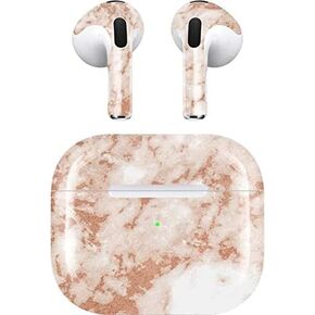 Skinit Skinit Audio Audio Skiner مع Apple Airpods (3rd Gen ، 2021) - Skinit في الأصل تصميم رخام من الذهب الوردي الأبيض المصمم