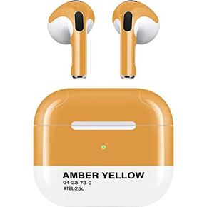 Skinit Decal Audio Skin Compatible with Apple AirPods (3rd Gen, 2021) - Skinit Originally Designed Amber Yellow Design