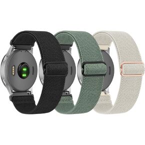 3 PACK Bands for Garmin Venu 3S / Venu 2S / Vivoactive 4S / Vivomove 3S / Forerunner 265s Watch Band, 18mm Quick Release Soft Stretchy Nylon Replacement Wristband Sport Strap for Garmin Forerunner 255S / 265S Bands Women Men