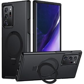 Magnetic Stand for Samsung Galaxy Note 20 Ultra Case, [Fit for MagSafe] Adjustable Ring Kickstand, Mil-Grade Drop Test Heavy Duty Shockproof Protective Phone Case for Note 20 Ultra 5G (Black)