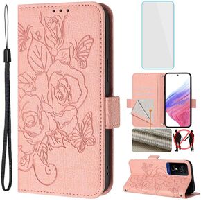 for TCL 50 XE 5G / TCL 50 5G / TCL 50 XE Nxtpaper 5G Phone Case Wallet and Screen Protecter RFID Blocking Card Kickstand Women Cell Phone Cover for TCL 50XE Nxtpaper TCL50 XE 5G Pink