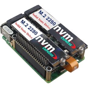 ZDE ZP519 PCIe to Dual M.2 HAT Key M NVMe SSD PCIe Peripheral Board Solid State Drive Adapter Board for Raspberry Pi 5 Support M.2 NVMe SSD 2230 2242 2260 2280