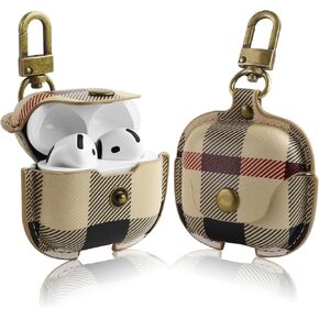 for AirPods 4 Case Cover 2024, Cute Leather Shockproof Protective Cases Compatible with AirPods 4th Generation Case for Women Men (B)