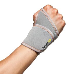 BraceUP Adjustable Wrist Wrap for Men and Women - Workouts Wrist Band, Carpal Tunnel Compression Wrist Brace, Tendonitis Wrist Splint, Left Right Hand One Size Adjustable (Black)