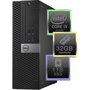 Dell Optiplex 7040 كمبيوتر سطح المكتب | رباعي Core Intel I5 (3.2) | 32GB DDR3 RAM | 1 تيرابايت SSD الحالة الصلبة | Windows 10 Professional | كمبيوتر المنزل أو المكتب (متجدد)