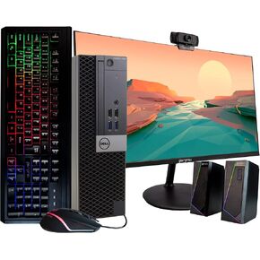 Dell 7040 Desktop PC, i5-6500 (3.2GHz), 16GB RAM, 512GB SSD, Windows 11 Pro, 23.6" Monitor, RGB Keyboard & Mouse, RGB Speakers, 1080p Webcam, 16GB Flash Drive, WiFi (Renewed)