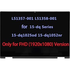 15.6" LCD Replacement Compatible with HP Pavilion X360 15-DQ 15T-DQ100 LCD Screen Display Touch Screen Digitizer Assembly Bezel FHD