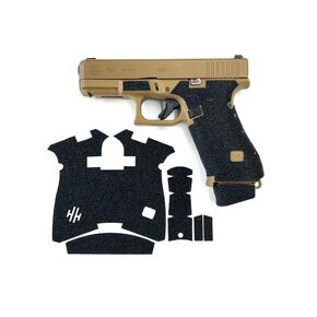 شريط قبضة الأسلحة GealitGrips متوافق مع Glock 19x/ Glock 19x MOS/ Glock 45/ Glock 45 MOS - شريط قبضة مسدس ورق الصنفرة الممتازة ، جلود بندقية ، مملوكة للمحاربين ، مصنوعة في الولايات المتحدة الأمريكية
