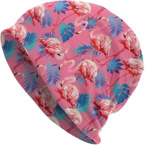 Flamingo Beanie Chemo Hat Cancer Headwear Knitted Hats Baggy Slouchy Scarf Cap for Adults Women Men