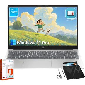 HP Flagship Touchscreen Laptop Computer - 15.6-inch Display | Intel i3-1215U | Windows 11 Pro & Lifetime Microsoft Office Pro for Business and Student | Numeric Keypad | 16 GB RAM + 1 TB SSD