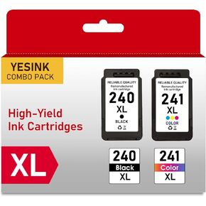 PG-240XL CL-241XL Ink Cartridges Replacement for Canon 240 241 Black and Color Remanufactured 240XL 241XL Combo Pack use to Canon PIXMA MG3620