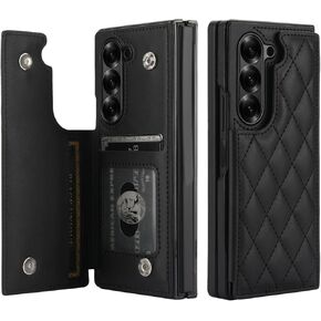 Kihuwey لـ Galaxy Z Fold 6 Wallet Case with Card Pu Leather Kickstand Double Magnetic Closure RFID SCRIKPROCK SCREETS PROTECTOR