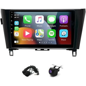 2+32G Android 13 Car Stereo Radio for Nissan Rogue X-Trail 2014-2019, 10 inch Touch Screen Radio for Nissan Qashqai 2017-2019 Carplay Android Auto GPS Navigation Bluetooth WiFi with Backup Camera