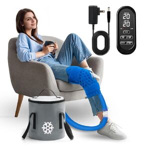 Ice Machine for Knee After Surgery 2.0, Portable Cold Therapy Machine for Knee Replacement, Ice Therapy for Post Surgery, Cryotherapy System, Ice Compression Pack Wrap for Injuries Recovery