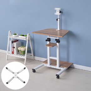 Standing Laptop Desk Height Adjustable Mobile Sit-Stand Cart Table with Wheels for Small Study Bedroom Living Room (Color: N (Brown)