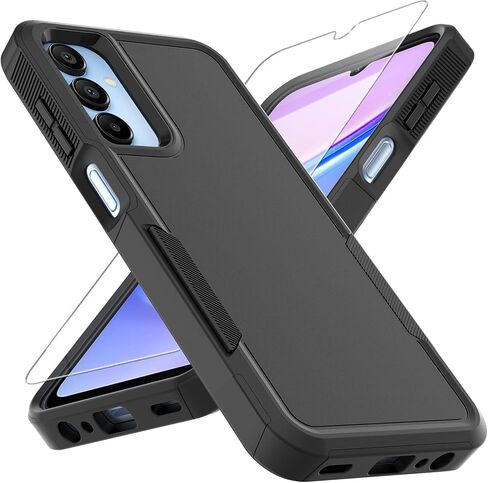 for Galaxy A15 5G Phone Case, [Military Grade Drop Tested] with HD Screen Protector, Dual Layer Protective Heavy Duty Cell Phone Cover Non-Slip Shockproof Case for Samsung Galaxy A15 5G (Dark Green) in Kuwait