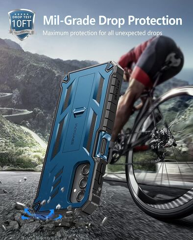 Fntcase لـ Samsung Galaxy A14-5G CASE: غطاء TPU مقاوم للصدمات مزدوج الطبقات مع Kickstand | حماية انخفاض الصف العسكري | واقي الهاتف الخليوي الثقيل - برتقالي in Kuwait