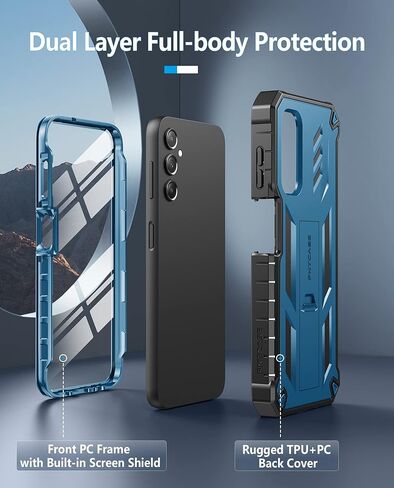 Fntcase لـ Samsung Galaxy A14-5G CASE: غطاء TPU مقاوم للصدمات مزدوج الطبقات مع Kickstand | حماية انخفاض الصف العسكري | واقي الهاتف الخليوي الثقيل - برتقالي in Kuwait