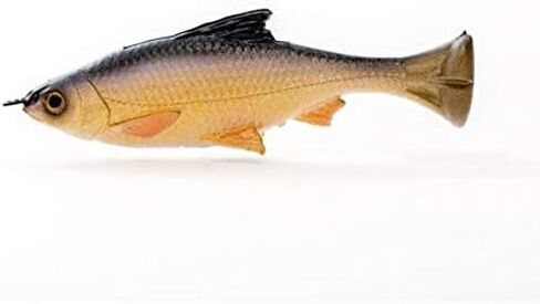 Savage Gear Pulse Tail Shiner Loosebody Fishing Bait, 3/4 oz, White, Realistic Contours & Movement, Durable Construction, Includes Heavy-Duty Weighted Fishing Hook, 100% Snag-Free Design in Saudi Arabia