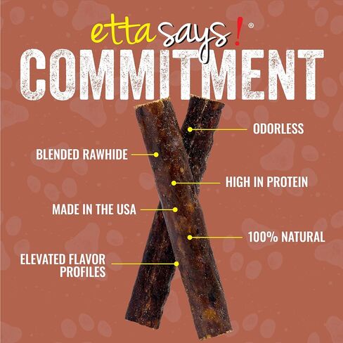 ETTA SAYS! Crunchy Dog Treats Box of 36-4.5" Beef Dog Treats - Made in The USA, Grain-Free Dog Treats, Good for Teeth, Easy to Digest in Kuwait