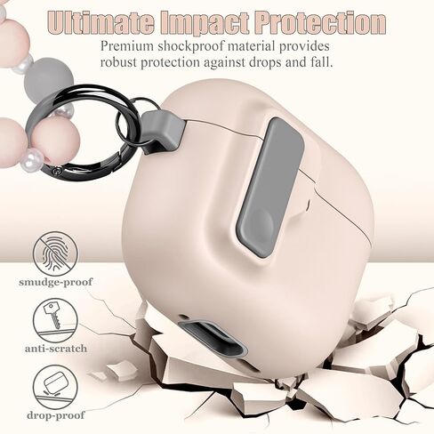 متوافق مع AirPods 4 Case مع Lock ، Airpods 4th Generation Case Case Cover Cover Full Cover Cover With Lanyard Keychain for Girls ، Pink Bow in Kuwait