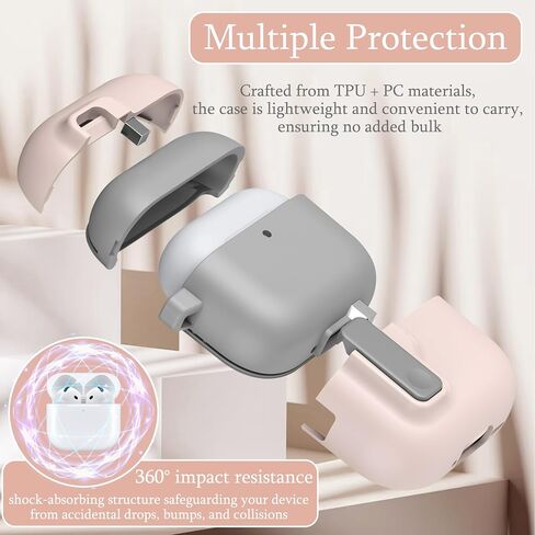 متوافق مع AirPods 4 Case مع Lock ، Airpods 4th Generation Case Case Cover Cover Full Cover Cover With Lanyard Keychain for Girls ، Pink Bow in Kuwait