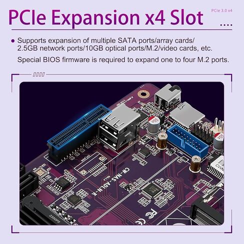 12th Gen i3-N305 N100 NAS Motherboard 6-Bay Soft Router (6 *SATA3.0 Ports /DDR5 4800MHz/ 2*M.2 NVMe/Dual I226-V 2.5G) Firewall ITX Mainboard(N305+Joe Fan) in Saudi Arabia
